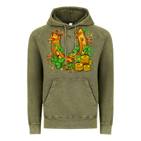 Vintage Olive horseshoe with shamrocks and coin Vintage Hoodie - AdoDesignShop