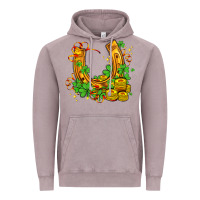 Vintage Zinc horseshoe with shamrocks and coin Vintage Hoodie - AdoDesignShop