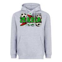 Heather Grey mama soccer Heavyweight Hoodie - Zillion Design Studio