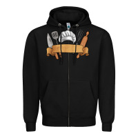 Black customized chef tools Zipper Hoodie - MaliasSmallBusiness
