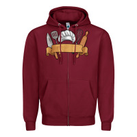 Burgundy customized chef tools Zipper Hoodie - MaliasSmallBusiness