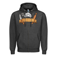 Charcoal Heather customized chef tools Zipper Hoodie - MaliasSmallBusiness