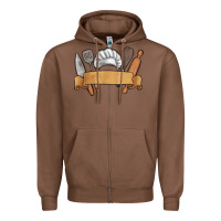 Chestnut customized chef tools Zipper Hoodie - MaliasSmallBusiness