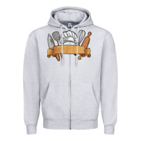 Heather Grey customized chef tools Zipper Hoodie - MaliasSmallBusiness