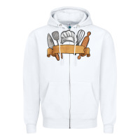 White customized chef tools Zipper Hoodie - MaliasSmallBusiness