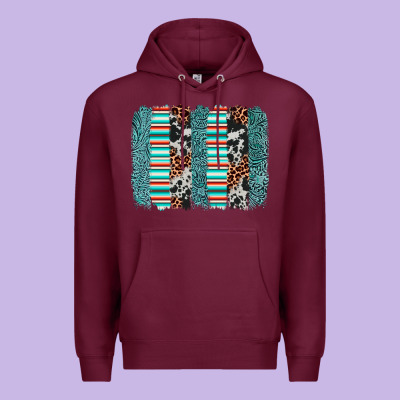 Serape Leopard Cowhide  Brushstroke Premium Hoodie Designed By Adodesignshop