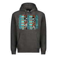 Charcoal Heather serape leopard cowhide  brushstroke Premium Hoodie - AdoDesignShop