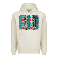 Oatmeal Heather serape leopard cowhide  brushstroke Premium Hoodie - AdoDesignShop