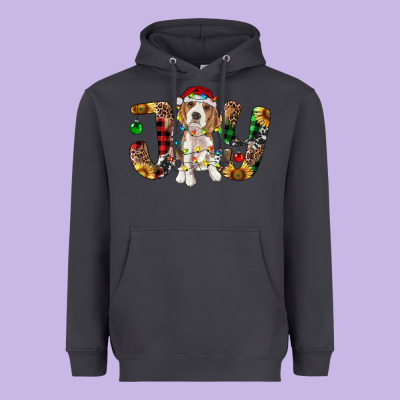 Beagle Christmas Joy Heavyweight Hoodie Designed By Ranaportraitstore