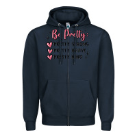 Navy be pretty strong brave kind Zipper Hoodie - MaliasSmallBusiness