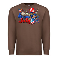 Chestnut Happy 4th of July cow Premium Sweatshirt - CowGirlArtShop