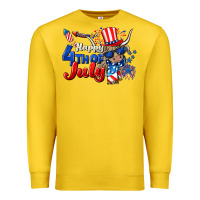 Lemon Happy 4th of July cow Premium Sweatshirt - CowGirlArtShop
