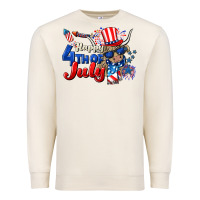 Sandshell Happy 4th of July cow Premium Sweatshirt - CowGirlArtShop
