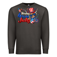Smoke Happy 4th of July cow Premium Sweatshirt - CowGirlArtShop