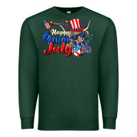 Sports Green Happy 4th of July cow Premium Sweatshirt - CowGirlArtShop
