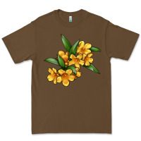 Cacao Yellow Jessamine Flower Illustrations Premium Tee - LillyAllenDesigns