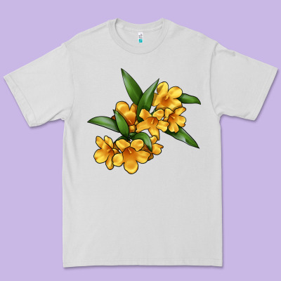 Yellow Jessamine Flower Illustrations Premium Tee Designed By Lillyallendesigns