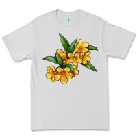 Dove Grey Yellow Jessamine Flower Illustrations Premium Tee - LillyAllenDesigns
