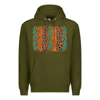 Army Green leopard gemstone brushstroke Premium Hoodie - AdoDesignShop