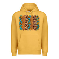 Mustard leopard gemstone brushstroke Premium Hoodie - AdoDesignShop