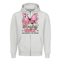 Dove Grey amazing grace how sweet the sound butterfly Zipper Hoodie - MaliasSmallBusiness