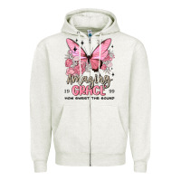 Oatmeal Heather amazing grace how sweet the sound butterfly Zipper Hoodie - MaliasSmallBusiness