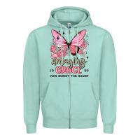 Amazing Grace How Sweet The Sound Butterfly Zipper Hoodie | Teevron