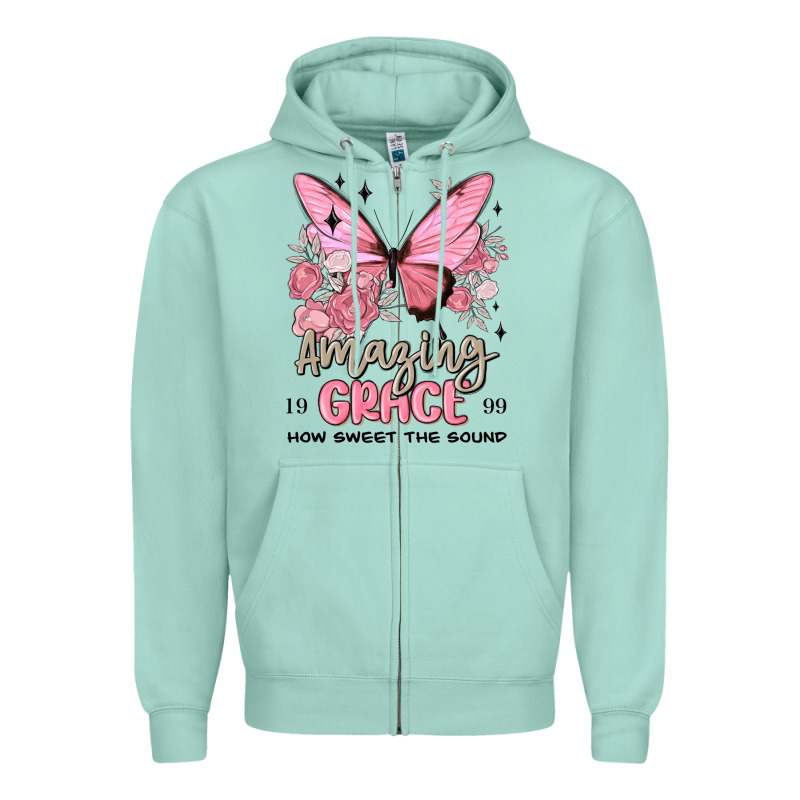Amazing Grace How Sweet The Sound Butterfly Zipper Hoodie by MaliasSmallBusiness | Teevron