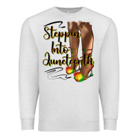 Oatmeal Heather steppin' into juneteenth heels Premium Sweatshirt - HRA Design Shop
