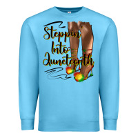 Ocean Blue steppin' into juneteenth heels Premium Sweatshirt - HRA Design Shop