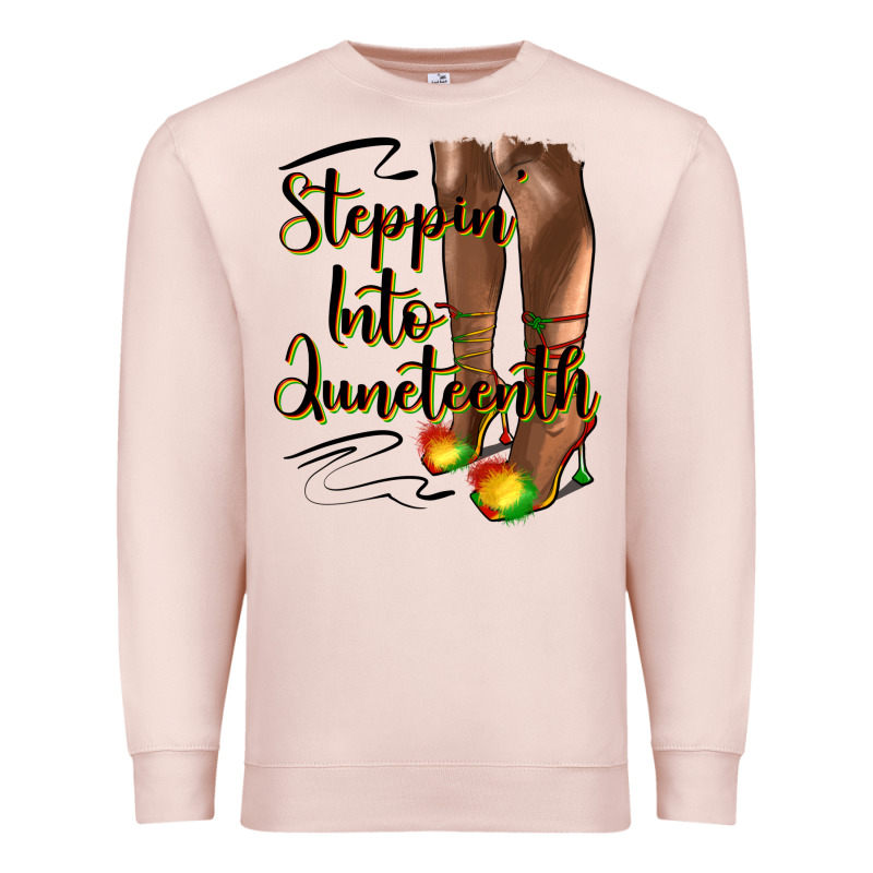 Steppin' Into Juneteenth Heels Premium Sweatshirt by HRA Design Shop | Teevron