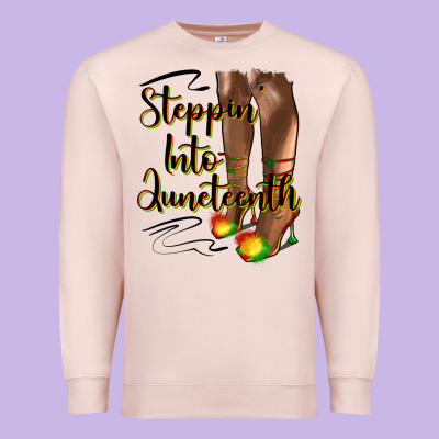 Steppin' Into Juneteenth Heels Premium Sweatshirt Designed By Hra Design Shop