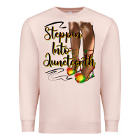 Pale Pink steppin' into juneteenth heels Premium Sweatshirt - HRA Design Shop