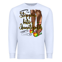 White steppin' into juneteenth heels Premium Sweatshirt - HRA Design Shop