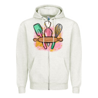 Oatmeal Heather customized kitchen elements Zipper Hoodie - MaliasSmallBusiness