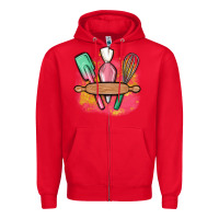 Red customized kitchen elements Zipper Hoodie - MaliasSmallBusiness