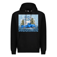 Black hello winter snowman truck Premium Hoodie - AdoDesignShop