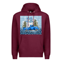 Burgundy hello winter snowman truck Premium Hoodie - AdoDesignShop