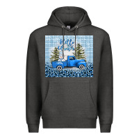 Charcoal Heather hello winter snowman truck Premium Hoodie - AdoDesignShop