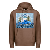 Chestnut hello winter snowman truck Premium Hoodie - AdoDesignShop