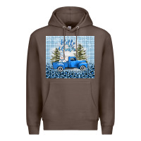 Coffee hello winter snowman truck Premium Hoodie - AdoDesignShop