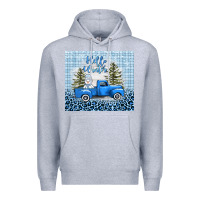 Heather Grey hello winter snowman truck Premium Hoodie - AdoDesignShop
