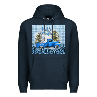 Navy hello winter snowman truck Premium Hoodie - AdoDesignShop