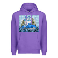 Purple hello winter snowman truck Premium Hoodie - AdoDesignShop