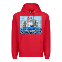 Red hello winter snowman truck Premium Hoodie - AdoDesignShop