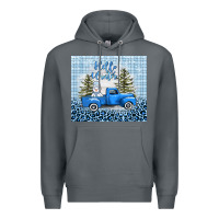 Rock hello winter snowman truck Premium Hoodie - AdoDesignShop