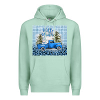 Seafoam hello winter snowman truck Premium Hoodie - AdoDesignShop