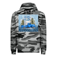 Slate Camo hello winter snowman truck Premium Hoodie - AdoDesignShop