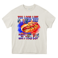 Cream You Look Like 4th of july makes me hot dog want a Heavy Core Tee - CowhideDigitalArt