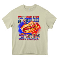 You Look Like 4th Of July Makes Me Hot Dog Want A Heavy Core Tee | Teevron